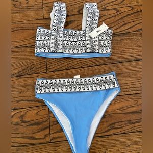 Paddney Aztec Print Blue Swimsuit
